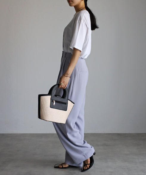 エコレザーかごハンドバッグ 12-1093